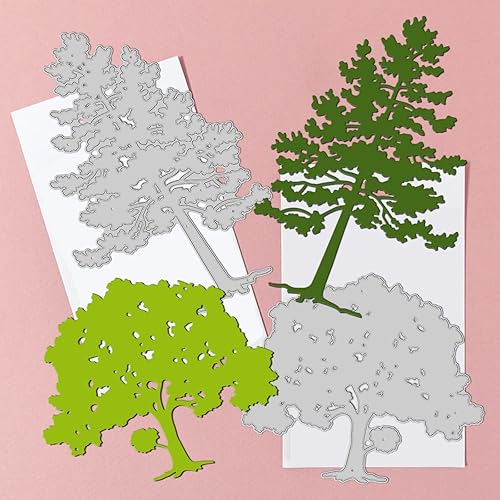 Miniatura 3 de GLOBLELAND Troqueles de corte de metal, troqueles de corte de sombra de árbol, troqueles de bosque para tarjetas de álbumes de recortes y