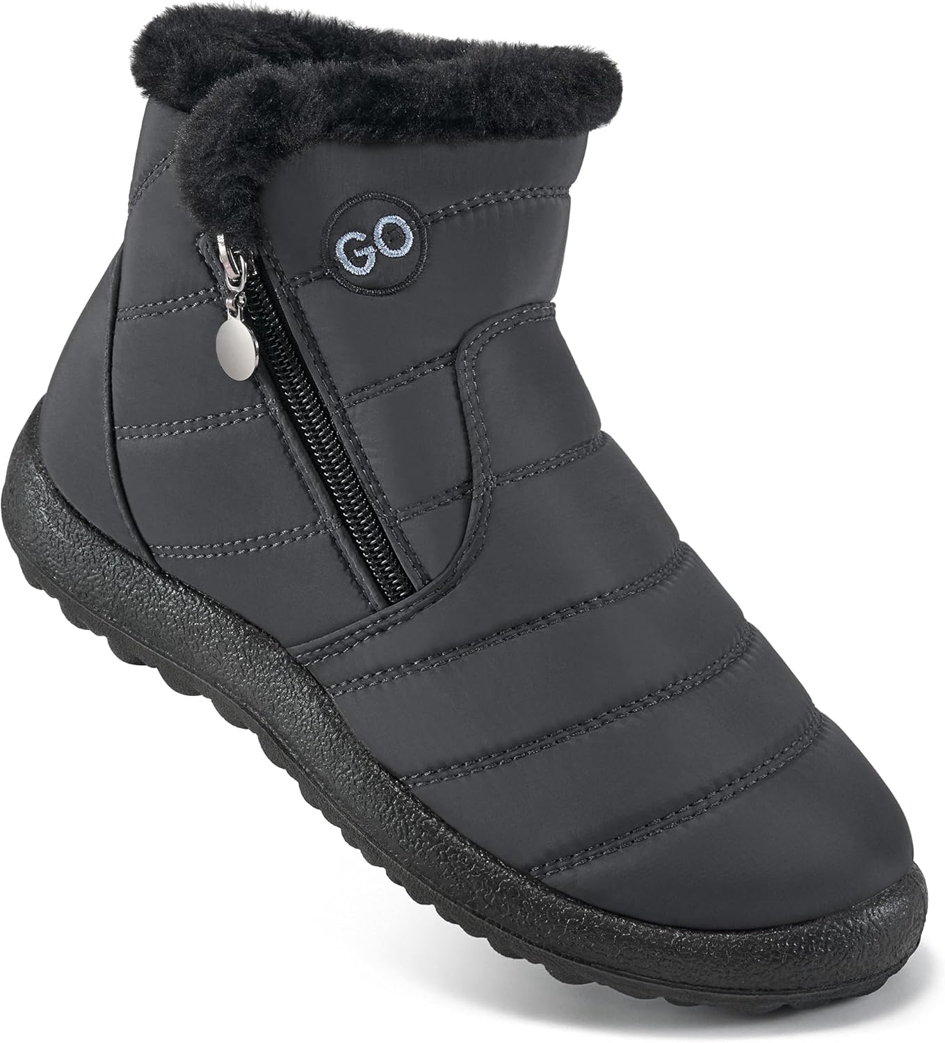 DUOYANGJIASHA Snow Boots for Women Winter Warm Ankle Booties Waterproof Comfortable Slip On Outdoor Fur Lined Lining Zipper Womens Snow Boots