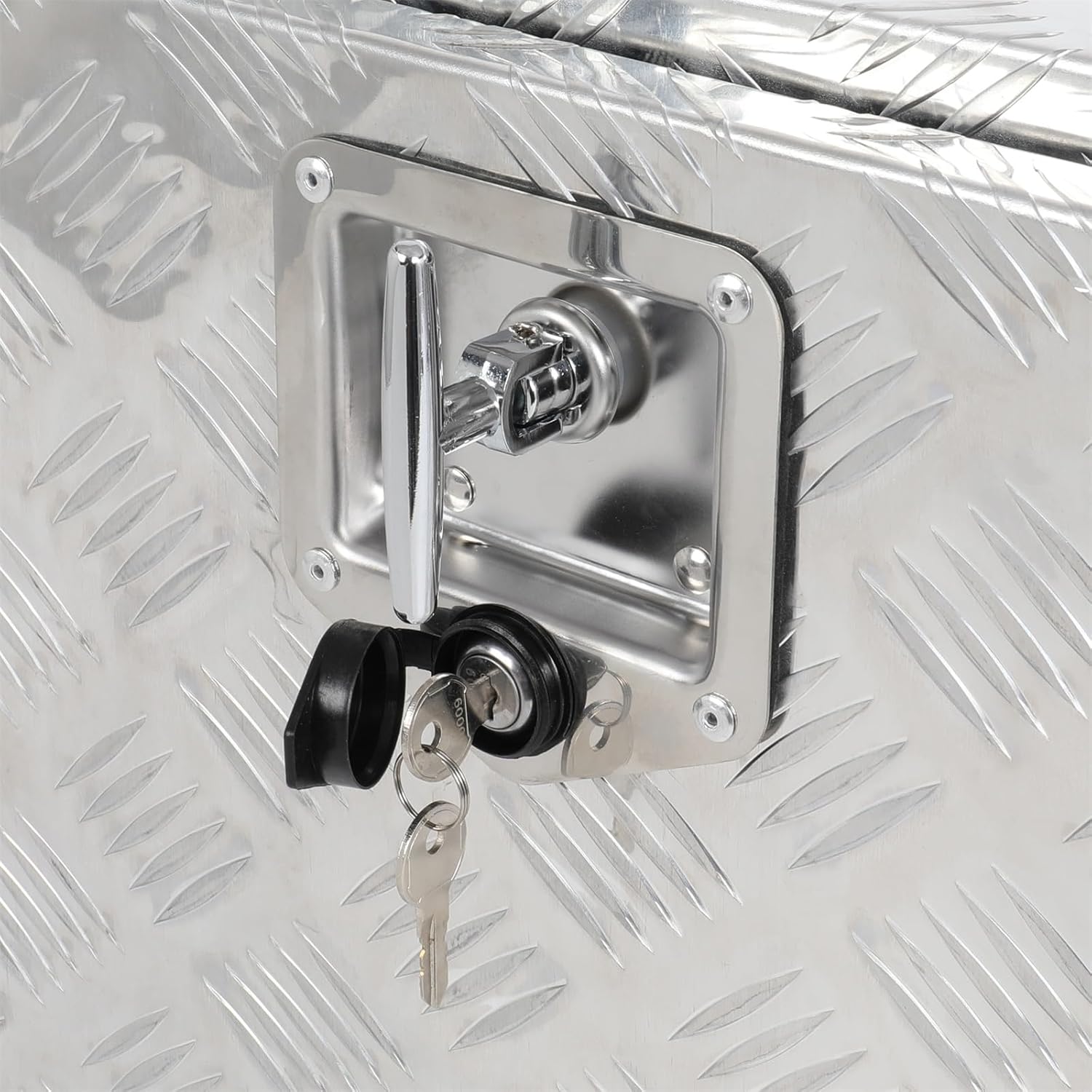 SCITOO 36-Inch Silver Heavy Duty Aluminum Truck Bed Tool Box For Pick Up Truck Bed RV Trailer Tool Box With Lock and Keys For Rectangle Plate Waterproof Underbody Toolboxes