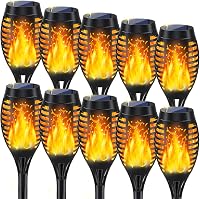 MIUSIKIT 10 Pack Solar Torch Lights Outdoor - Flickering Flame Effect, Waterproof Solar Powered for Yard Garden Patio Decor