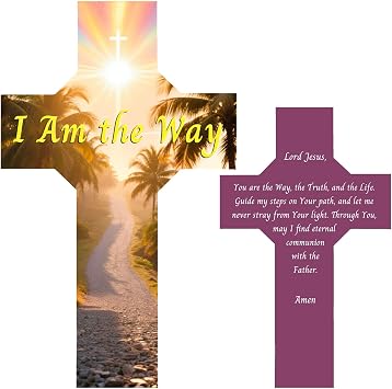 100 Pcs Christian Bookmarks Bulk I Am the Way Bible Verse Bookmarks with Cross & Scripture Church Supplies for Bible Study, Sunday School, Outreach, Ministries