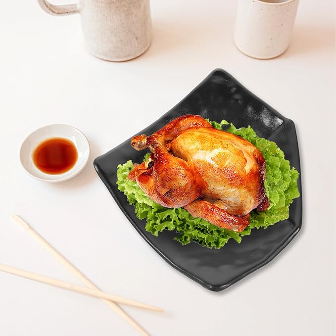 Plato Japonés de Melamina Luxshiny Negro 23x19x5cm miniatura 9