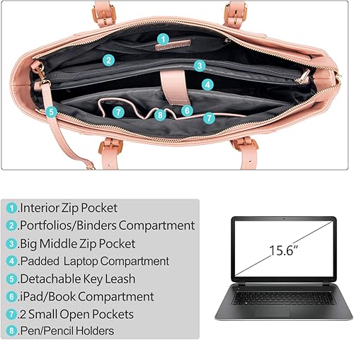 Miniatura 5 de Bolsa de mano para computadora portátil para mujer, bonita bolsa grande para computadora portátil