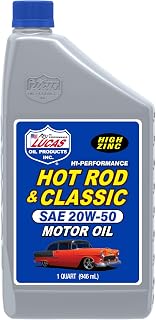 Lucas Oil SAE 20W-50 Hot Rod Oil/6x1/Quart, Multi, One Size (LUC10689)