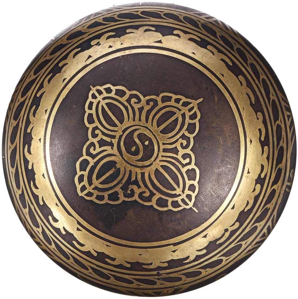 Tibetan Singing Bowl Nepal Buddhist Chanting Bowl Buddhist Sound Bowl + Mallet Pad Copper Handmade Crafts
