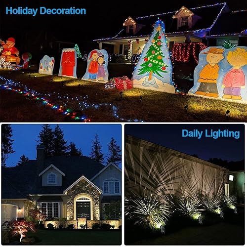 Miniatura 3 de ALOVECO Paquete de 2 lámparas de paisaje para luces LED de paisaje de cadena margarita