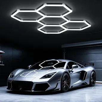 Hexagon Garage Lights: 168W 5 Grids Hexagon LED Lights 18480LM