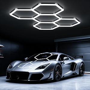 Hexagon Garage Lights 168W 5 Grids Hexagon Led Lights 6500K Ultra Bright Hex Light Honeycomb Light for Garage