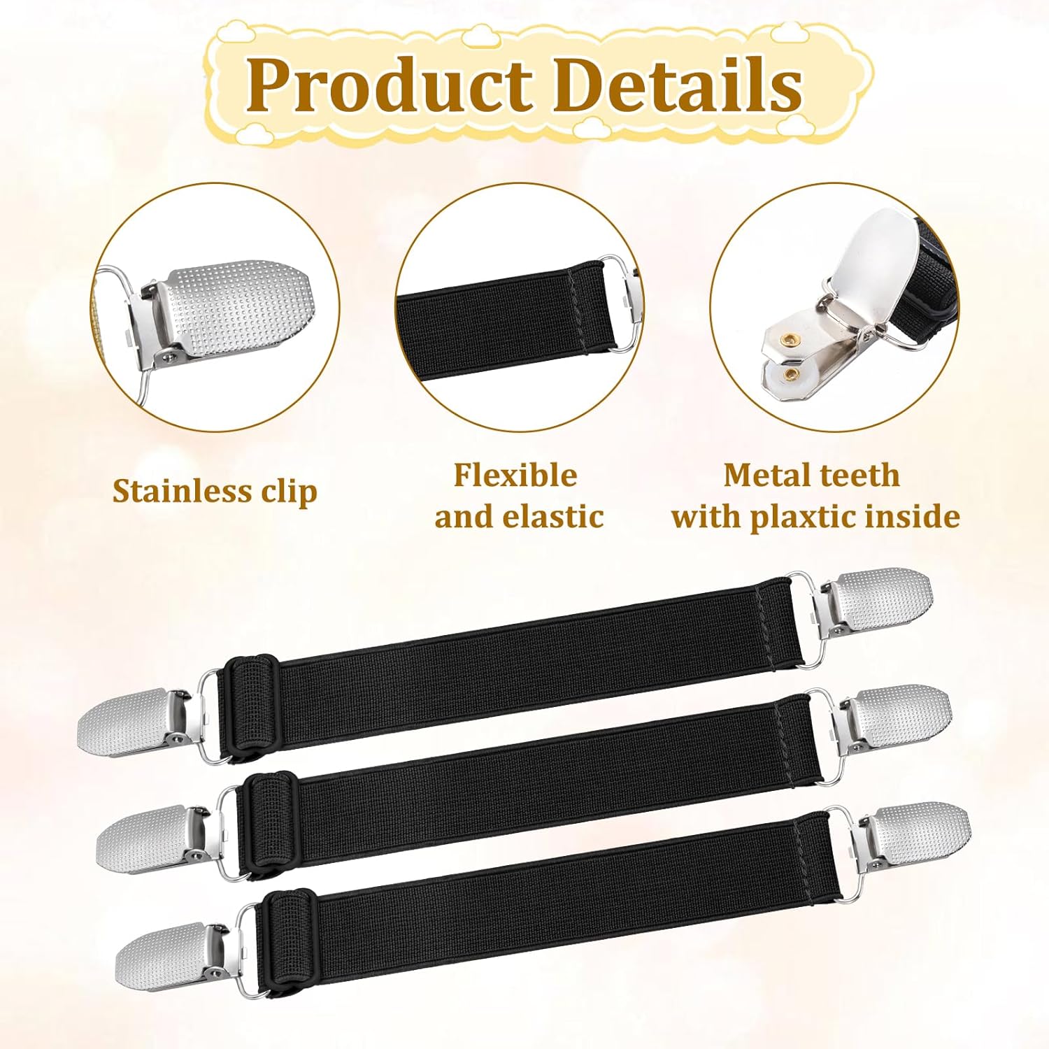 6 Pcs Elastic Cinch Clip, Clothing Cinch Clip Dress Tightener Waist Cincher Clips Belt Clips for Jeans, Pants - Image 4
