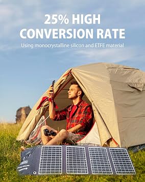 ELECAENTA 30W Portable Solar Panel, 18W USB C, QC3.0 &USB A, 25% Conversion
