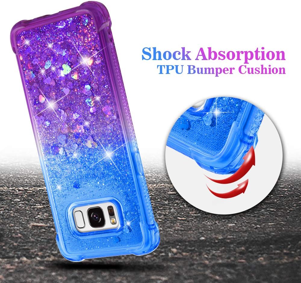 Ruky Samsung Galaxy S8 Case, Gradient Quicksand Series Glitter Bling Flowing Liquid Floating Soft TPU Bumper Cushion Protective Women Girls Cute Case for Galaxy S8, Colorful