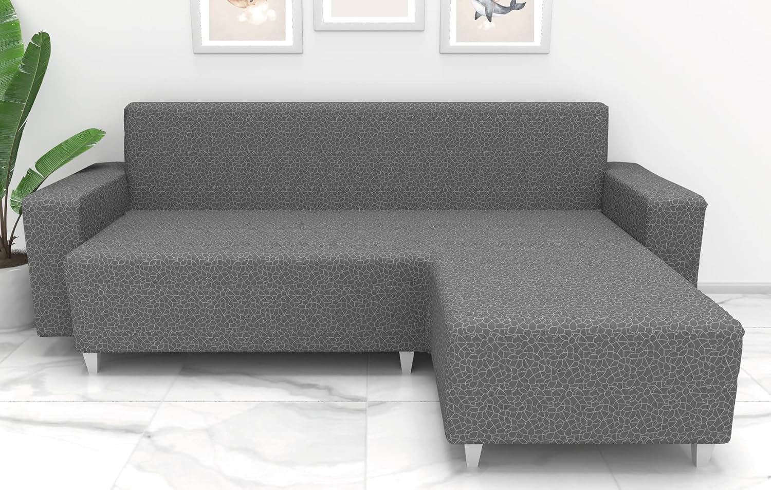 Copridivano con Penisola Elasticizzato Chaise Longue cover