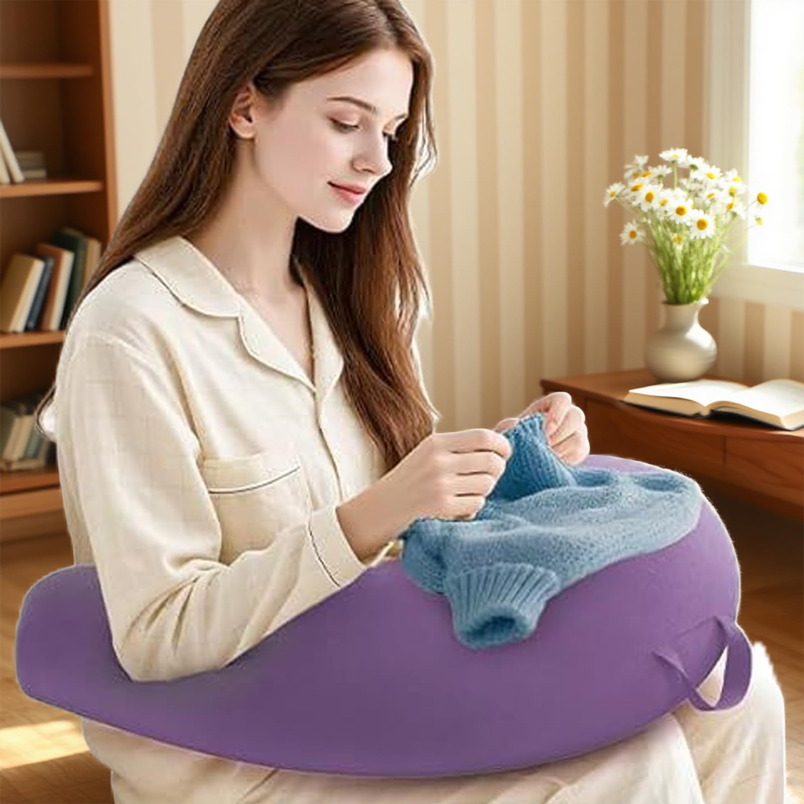 Cuscino Scrivania Per Grembo Cuscinetto Ergonomico A U | Supporto per Lettura da Grembo Supporto per Gomiti da Adulti Riduce Affaticamento per Scrivania Divano Pavimento Seduta