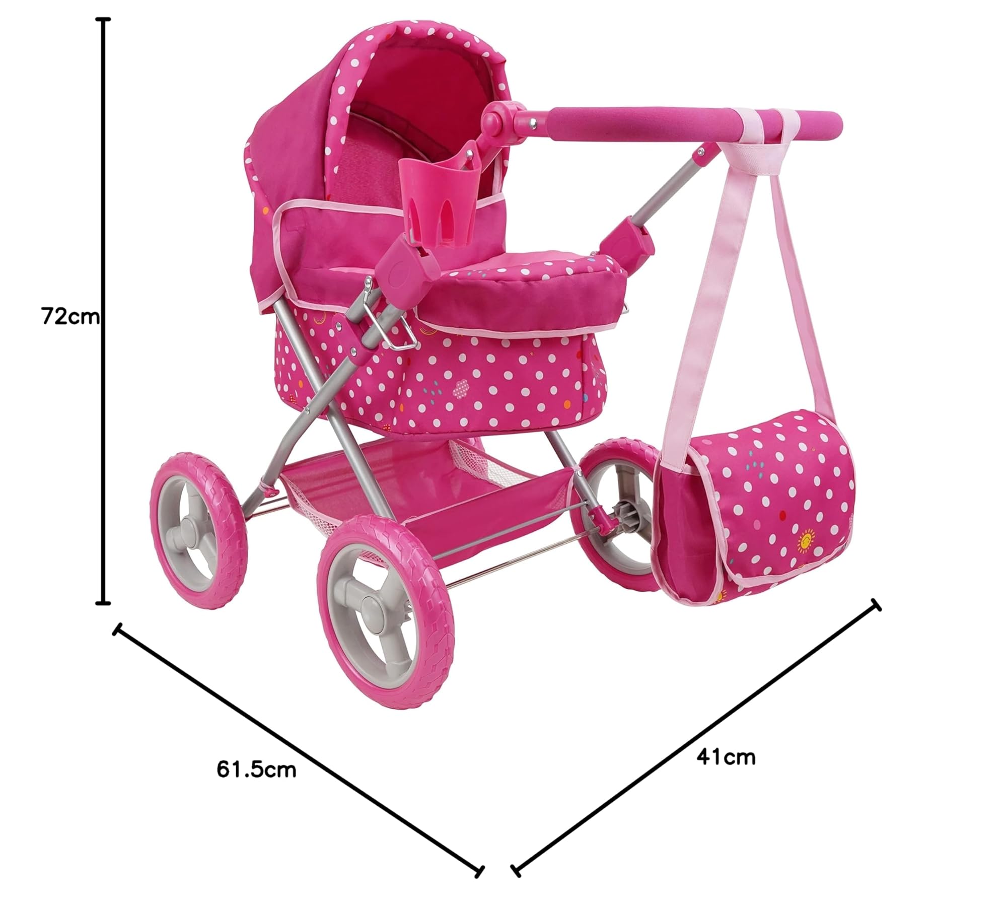 509 Crew Doll Stroller Pram 18 Piece Combo Value Play Set, Ages 3+