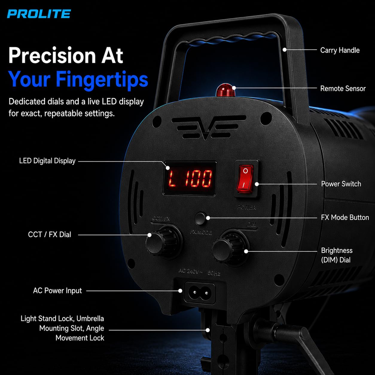 Prolite Cinemax 250 Pro LED Studio Light - Powerful Video Lighting -4 Prolite Cinemax 250 Pro LED Studio Light - Powerful Video Lighting -4