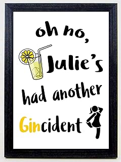 Personalised A4 Named GINCIDENT Funny Slogan Saying SOLD AS AN A4 PRINT ONLY OR FRAMED AS THE COMPLETE PRODUCT