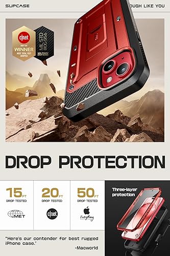 Miniatura 3 de SUPCASE Funda para iPhone 15 con soporte y clip para cinturón, Unicorn Beetle Pro Protector de pantalla integrado Protección contra caídas de grado