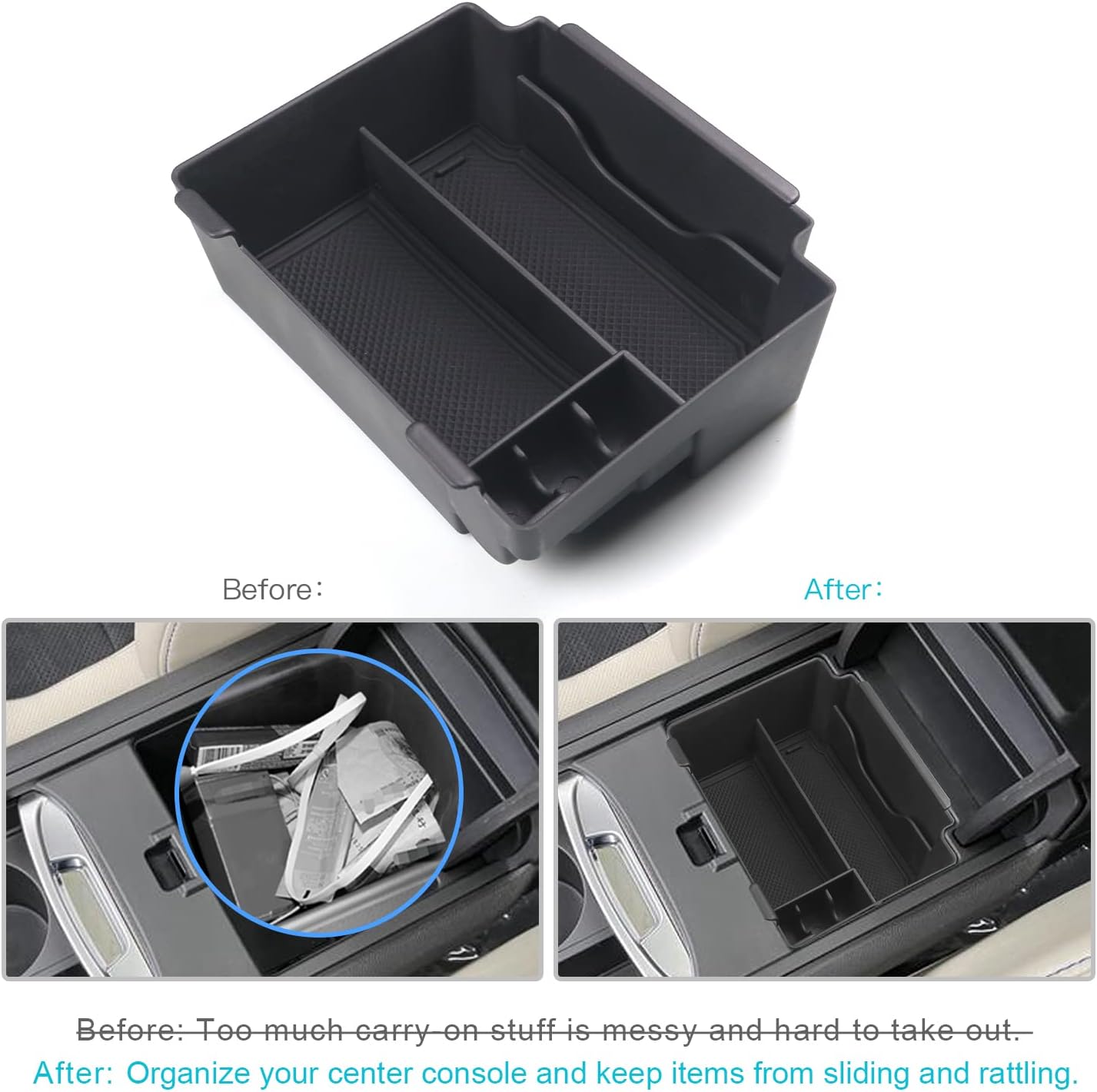 CDEFG Center Console Organizer Tray for 2019-2023 2024 Acura RDX Armrest Tray Storage Box Secondary Insert Coin Container 2024 Acura RDX Interior Accessories