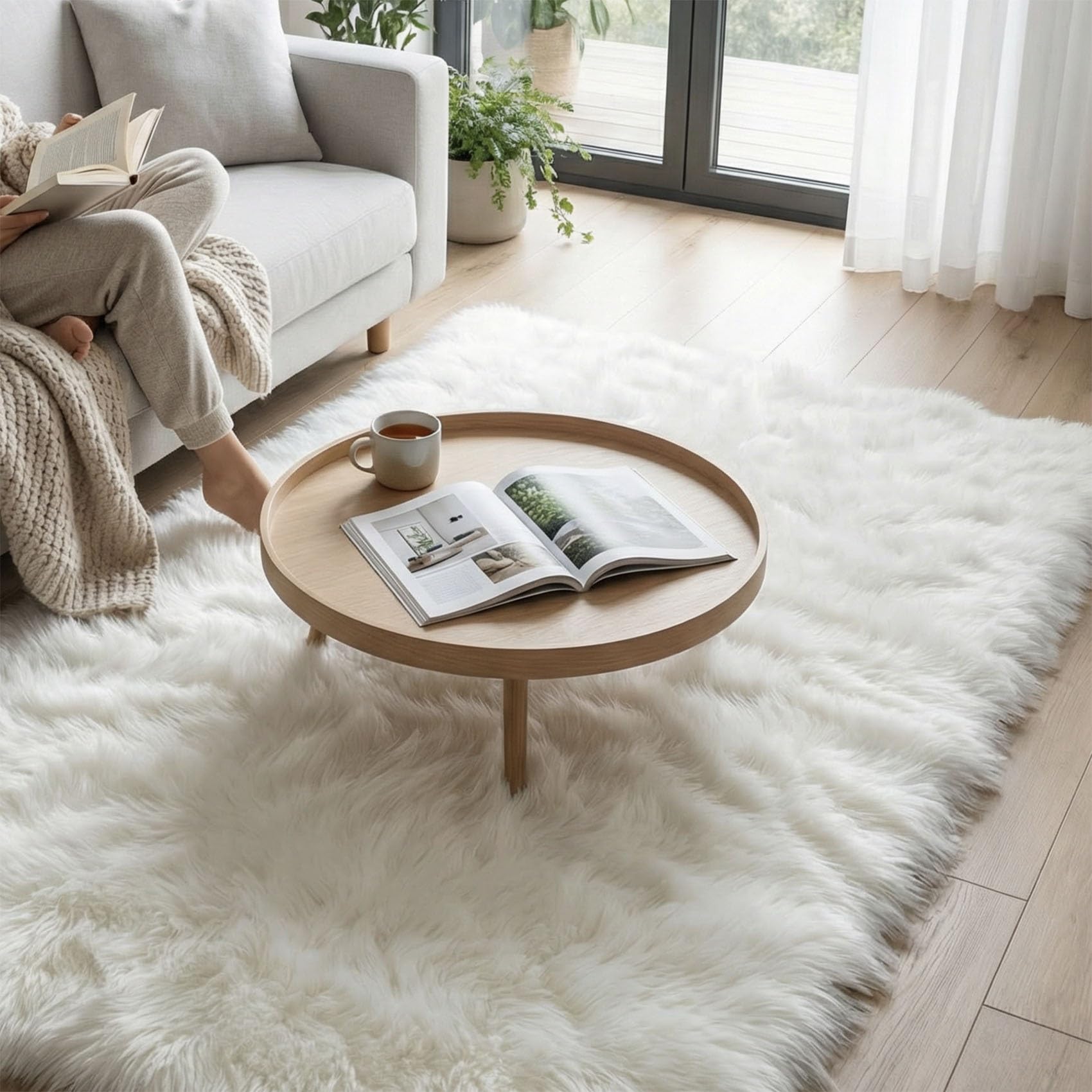 Tapis de salon antidérapant fini les glissades avec ce tapis moelleux 183x230