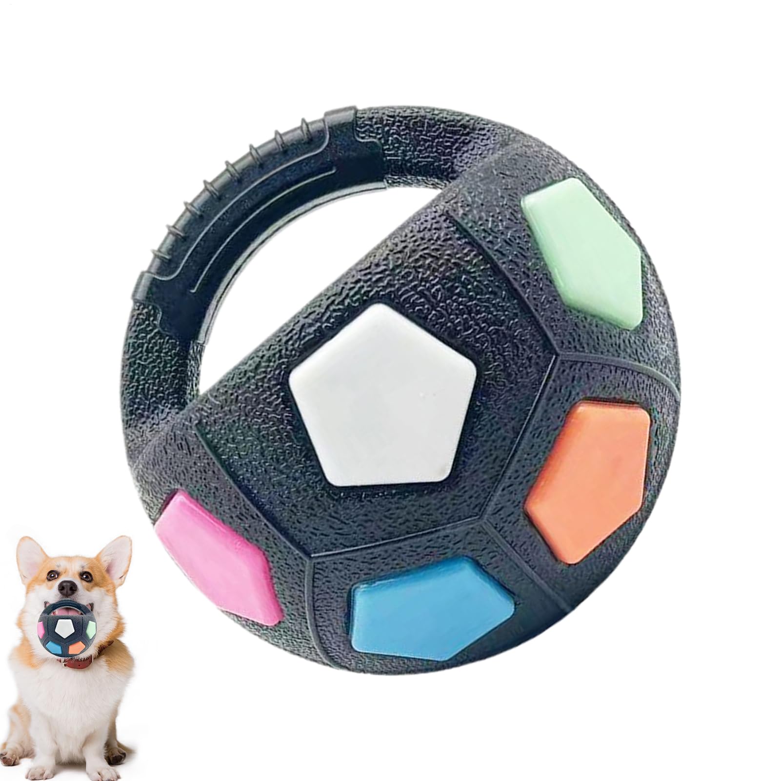Tough Ball Toys for Dogs, Interactive Squeaky Chew Ball, Durable Pet Training Toy, Aggressive Chewers, Fetch Play, 1 Piece, Puppies, Outdoor and Indoor Use More