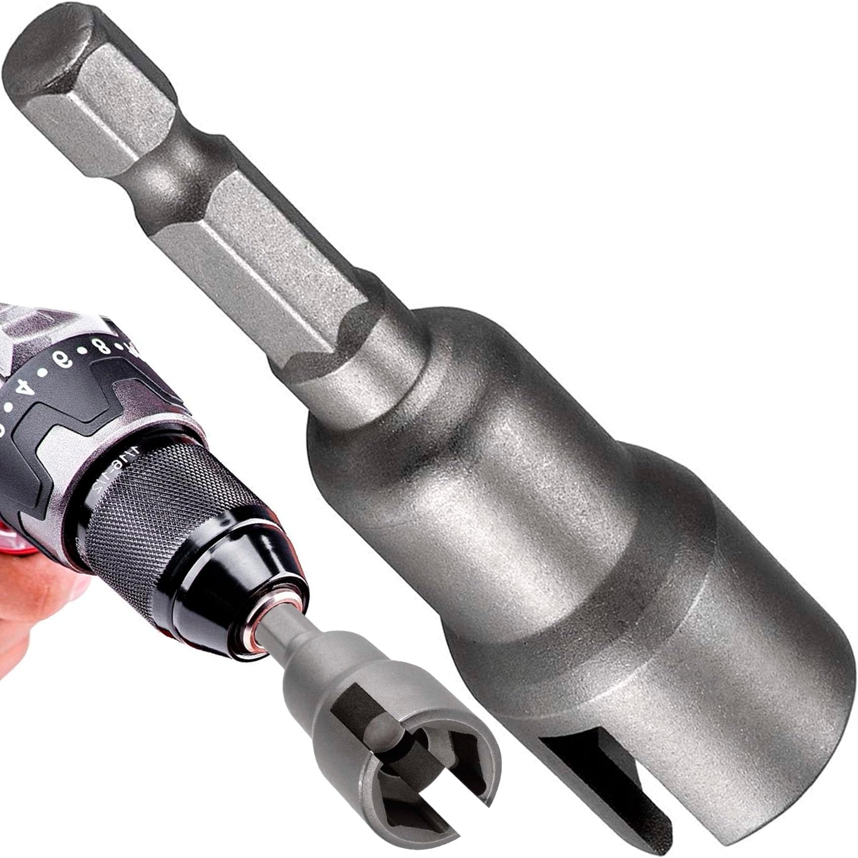Power Wing Nut Driver Set, 1/4" Hex Shank Nut Driver, Socket Wrench Tool, Wing Nut Socket for Panel Nuts, Screws Eye, Q-Hanger, C Hook Bolt