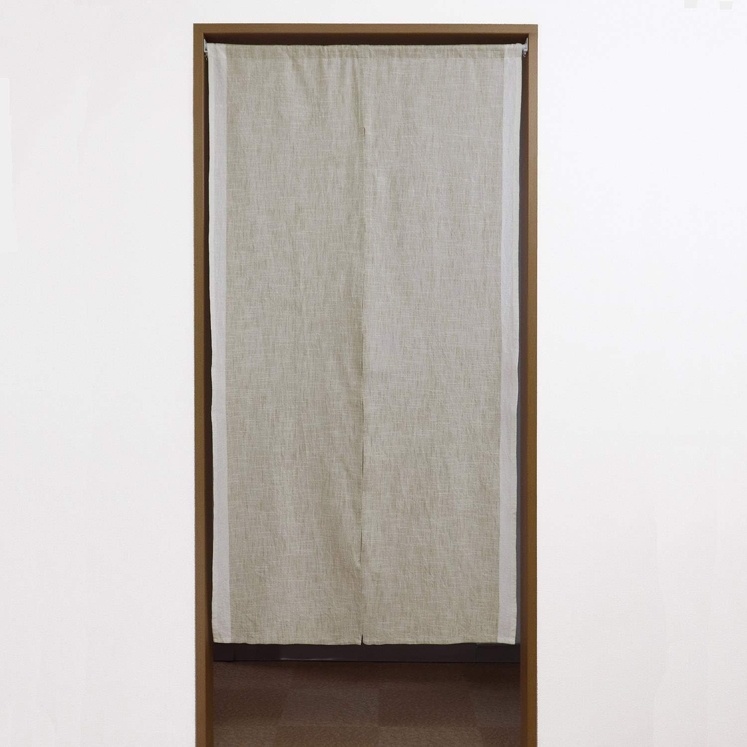 SunnyDayFabric Doorway Curtain (W33.5'xH66.9') Tapestry Japanese noren Slabline (Beige) Room Divider
