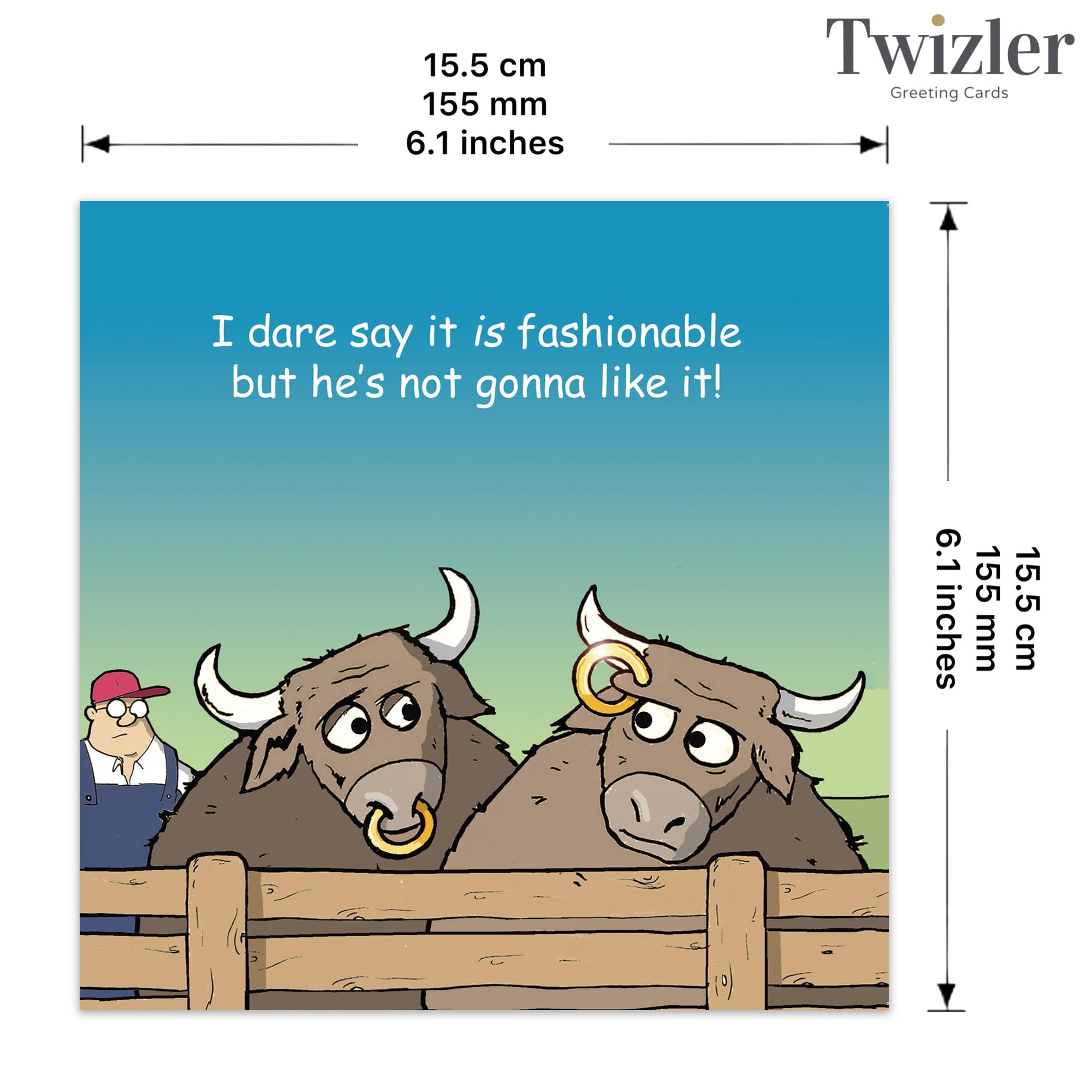 Twizler Funny Birthday Card Pigs - Funny Blank Card - Funny Birthday Card - Funny Birthday Card Men Or Women - Funny Birthday Card For Him Or Her