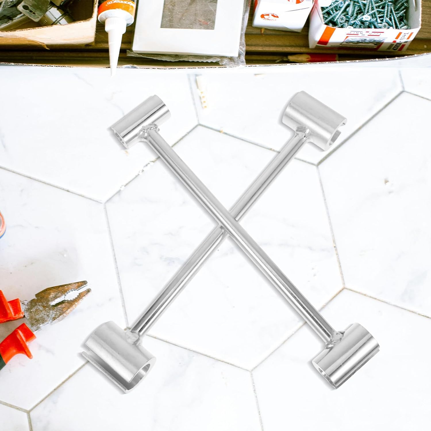 Adjustable Hinge Gap Wrench Set with Ratchet Function, 14-19mm and 23-25mm Sizes, Door Hinge Repair Tool for Residential and Commercial Use