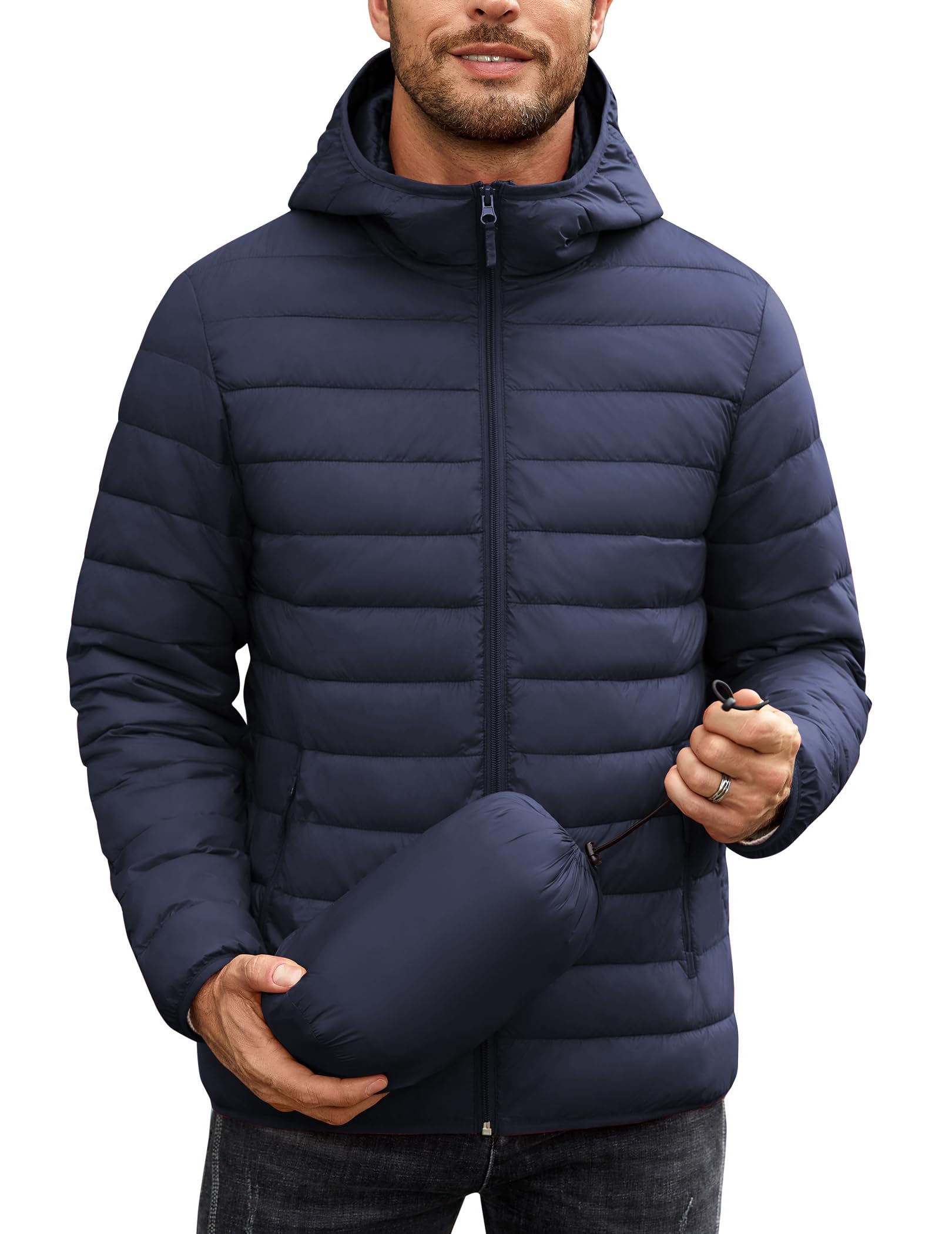 COOFANDY Men’s Packable Hooded Puffer