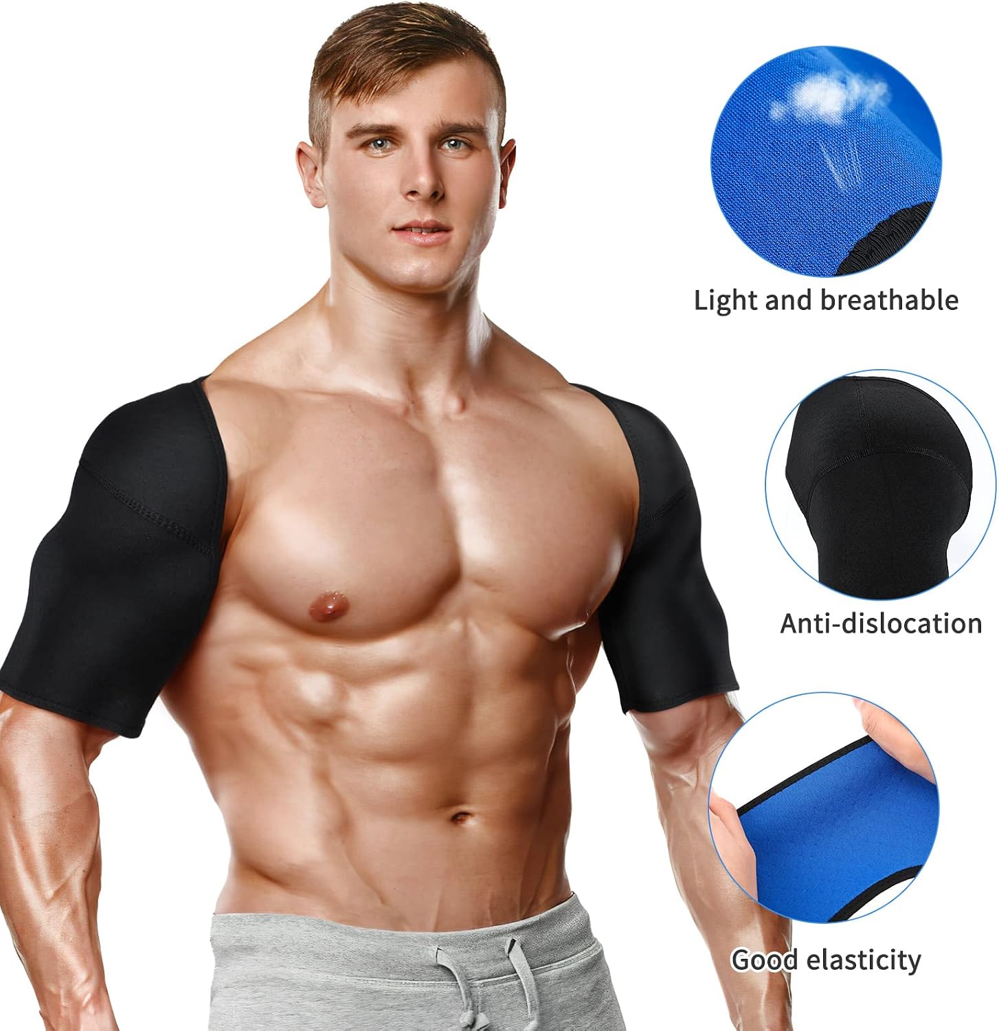 EXCEART Double Shoulder Support Shoulder Wrap Protector Shoulder Strap Brace for Outdoor Hiking Lifting Sports (Size M)