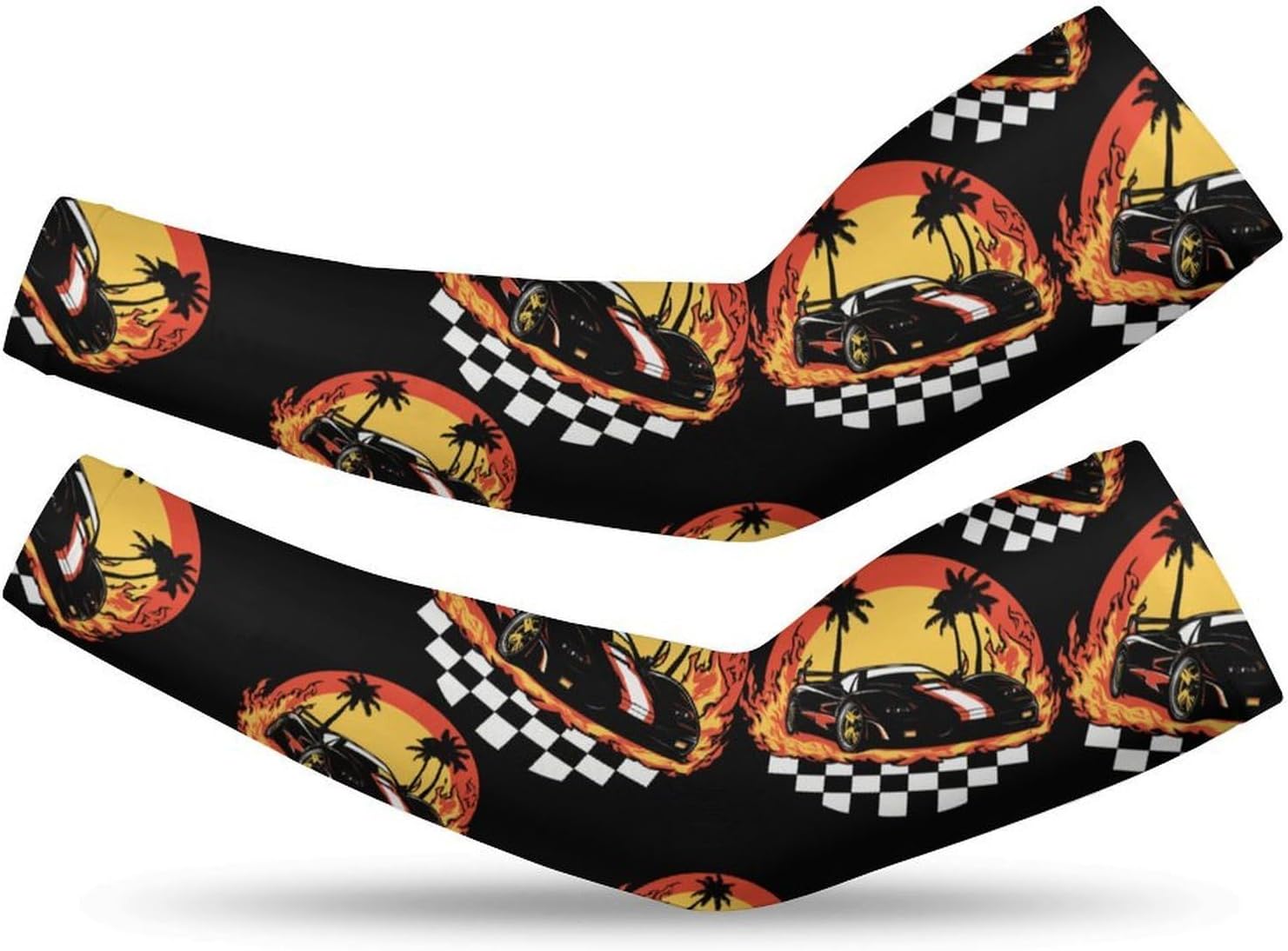 Us Muscle-Car Racing Arm Sleeves Sun Protection Sleeves Sports Cooling Arm Compression Sleeve for Men Women