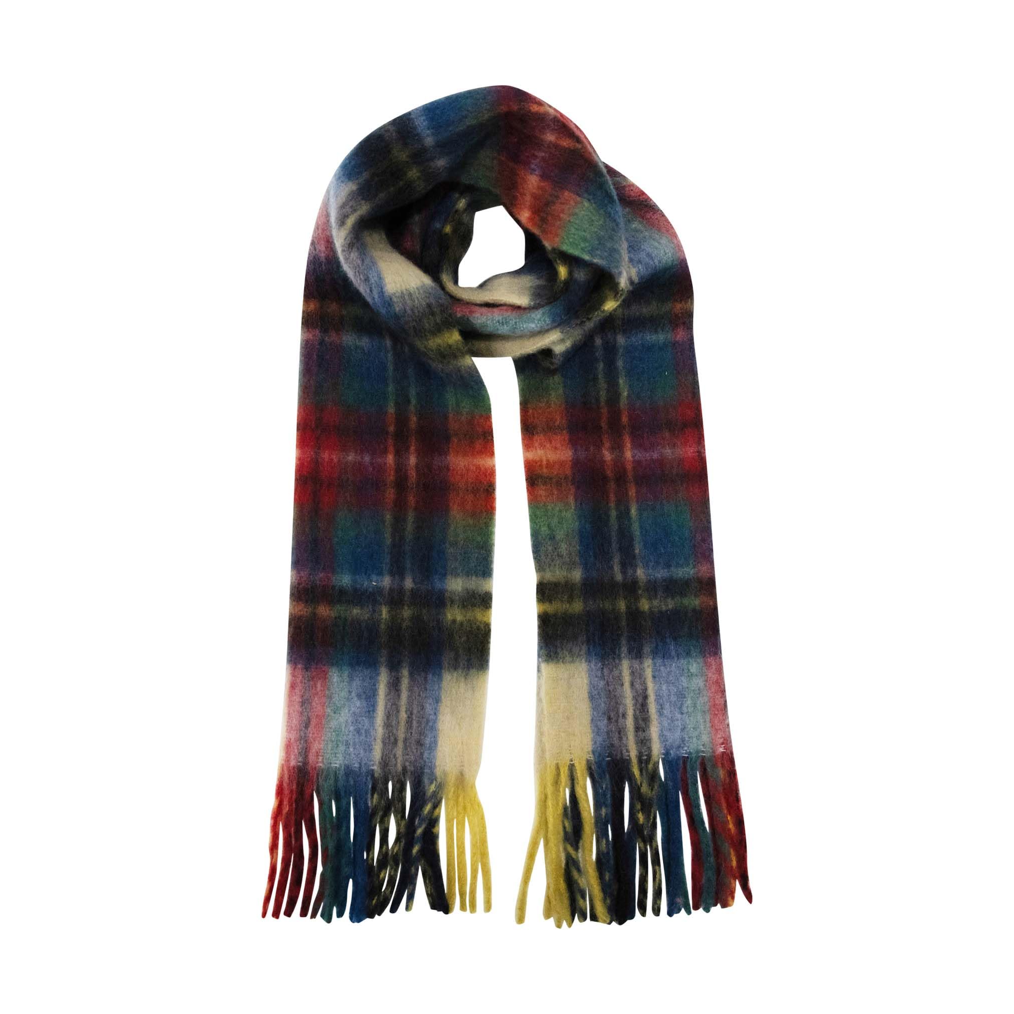 Heritage Traditions Yellow Tartan Soft Touch Herringbone Fomo Blanket Scarf (Yellow Tartan)