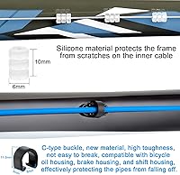 Vista 5 de Kit universal de carcasa de cable de cambio de bicicleta de 16.4 ft con 2 juegos de cambio de bicicleta, cambiador de engranajes de transmisión