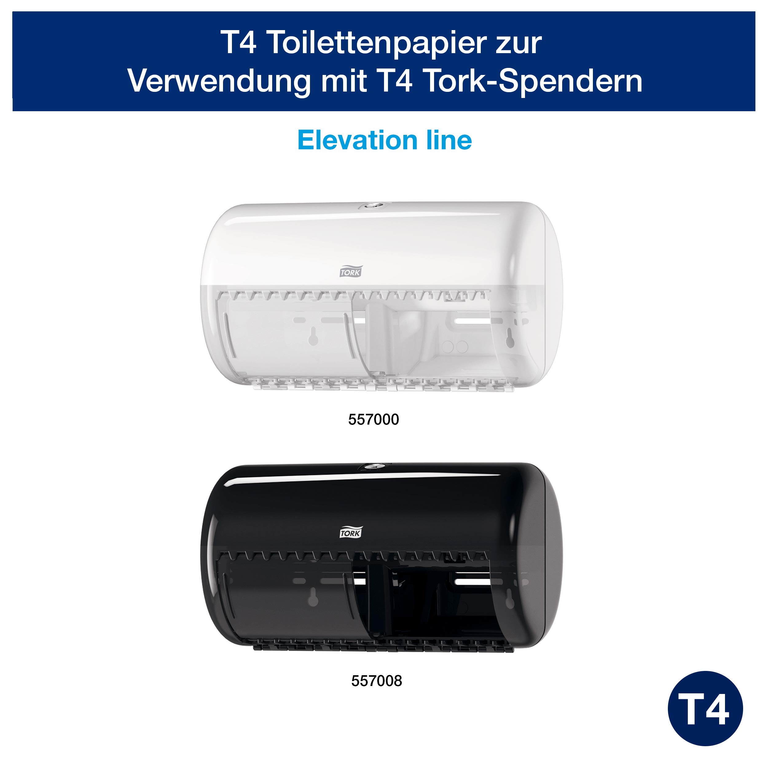 Tork extra weiches Kleinrollen Toilettenpapier Weiß T4, Premium, 4‑lagig, 42 × 153 Blatt, 110405