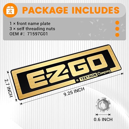 Miniatura 4 de Placa de identificación para carritos de golf EZGO TXT 1994-2010 de gas y eléctricos 71037G01