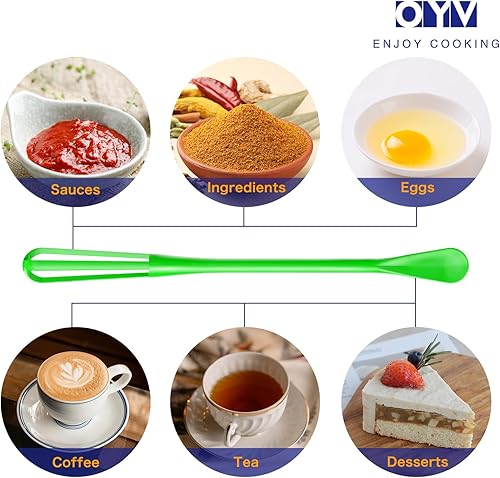 Miniatura 4 de OYV Mini batidor colorido, mini cuchara, batidores pequeños multifuncionales para cocinar, pequeño batidor de 7 piezas, mini Wisk pequeño, para