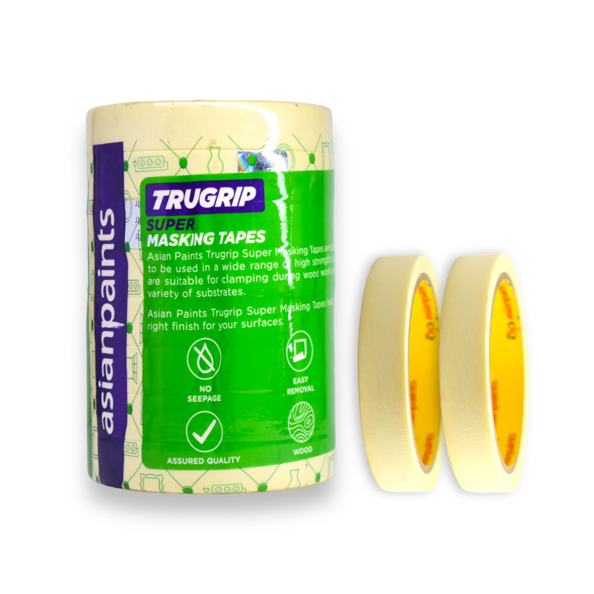 Asianpaints Trugrip Super Masking Tape 20meters Length 3/4 Inch (1.8cms) Pack of (8) (B0CH39JP88) Amazon Price History, Amazon Price Tracker
