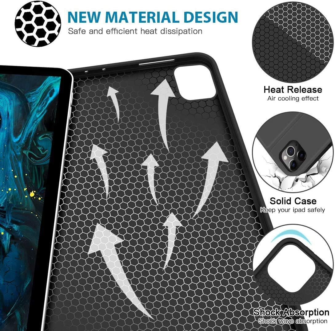 SaharaCase Folio Case for Apple iPad Pro 12.9" (4th,5th, and 6th Gen 2020-2022) [Shockproof Bumper] Kickstand Rugged Protection Anti-Slip Grip Slim Fit (Red/White/Blue)