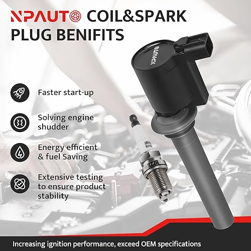 Miniatura 2 de Paquete de bobinas de encendido y bujías compatibles con Ford Escape 3.0L V6 2001-2008, Mazda Tribute, Ford 500 Freestyle 2005-2007, 01-04 Taurus,