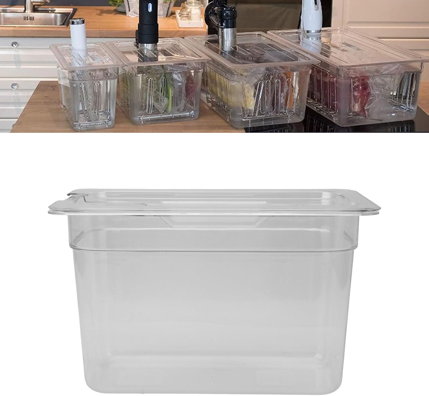 Vacuum Sealer Containers Sous Vide Container Clear Slow Cooking Container 6.9L Low Temperature Slow Cooker Storage Case Transparent Low Temperature Cooking Case for Kitchen