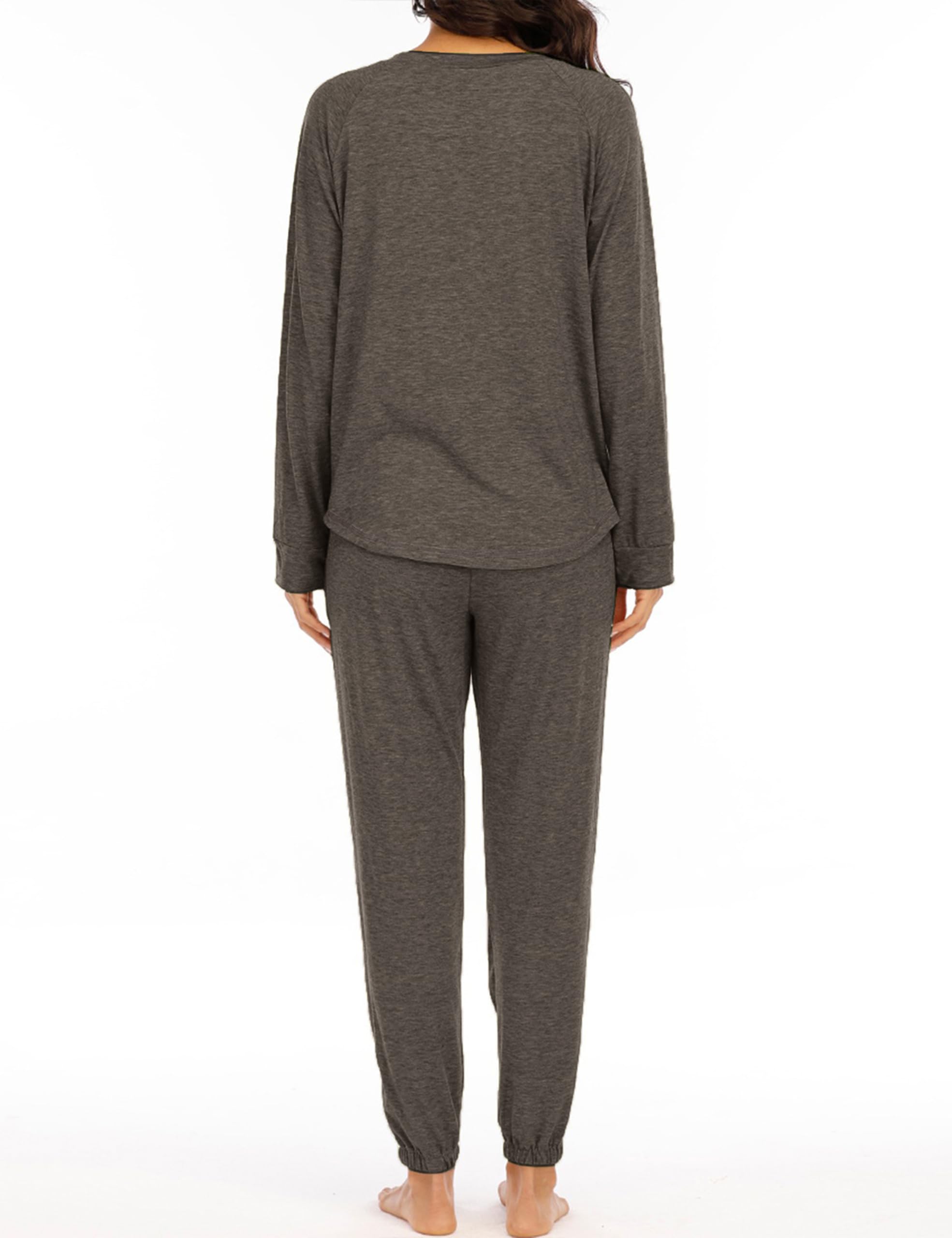 Cysincos Womens Sweatsuits 2 Piece Outfit Sweatpants Loungewear Jogger Pajama Set Long Sleeve Pullover Drawstring Pants