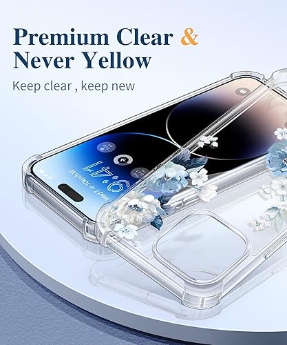 Miniatura 3 de GVIEWIN Funda para iPhone 15 Pro, 3 en 1 con protector de pantalla y protector de lente de cámara, transparente, dura, a prueba de golpes, ajuste