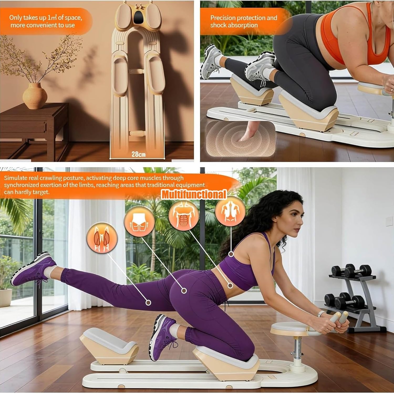 Spine Twist & Stretch Trainer Home Gym Exercise Machine, Ab & Back Stretcher for Core Lower Back Training, Spinal Decompression Machine for Office Workers and Elderly People