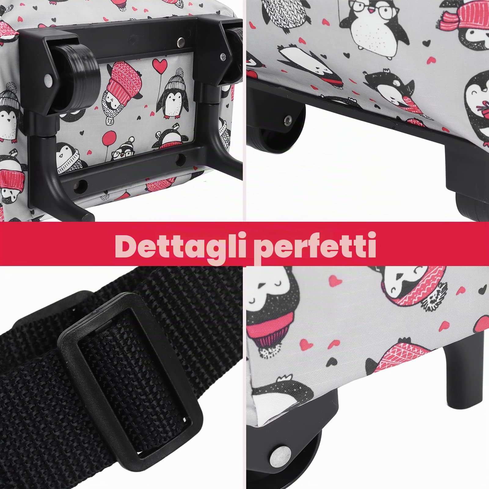Borsa per la Spesa Pieghevole con Ruote,Borsa Pieghevole Trolley per la casa, Borsa per la Spesa per Anziani, Negozio di Alimentari, Carrello della Spesa Pieghevole