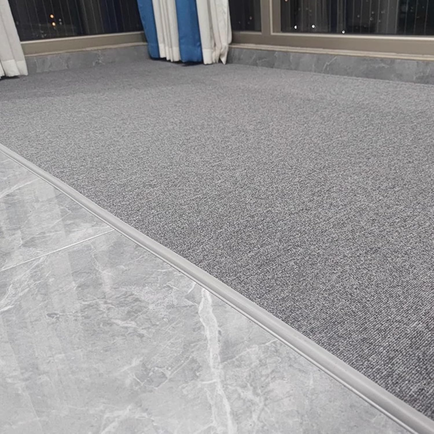 Threshold Strip Carpet ＆ Flooring PVC Transition Joining Strips, Self Adhesive Carpet Edging Trim, Cuttable Floor Divider Strip for Wood/Laminate/Vinyl (Size : Lenght-5m(16.4ft))