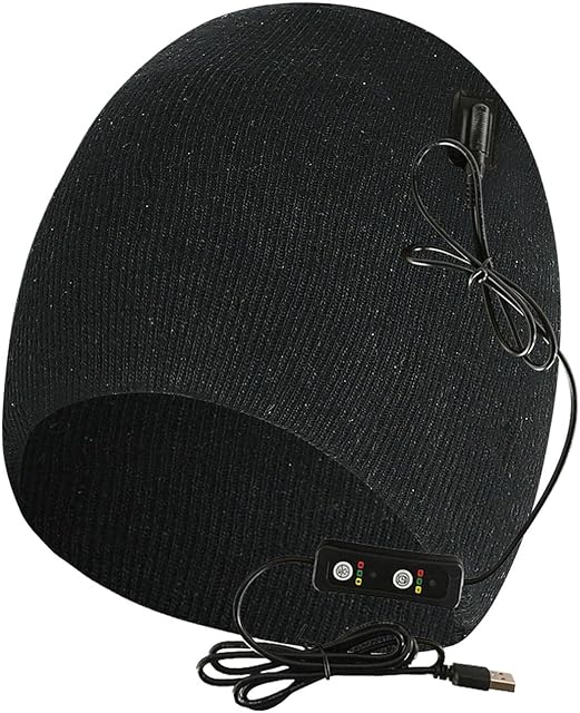 Heated Hat Electric - Warm Rechargeable Winter Heat Beanie | USB Charging Electric Winter Heated Beanie Hat | Electric Warm Heated Hat for Outdoor Sports Skiing