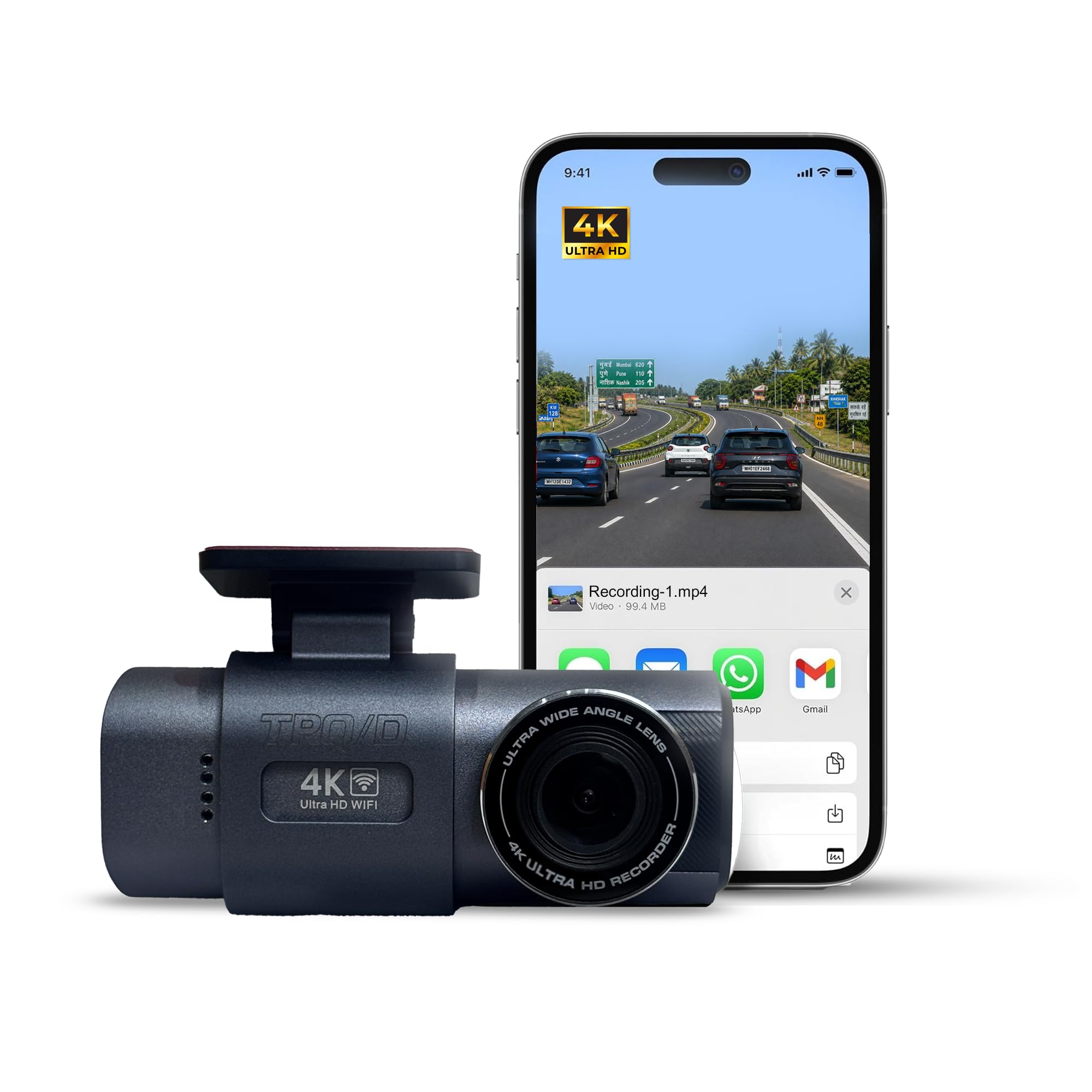 TRQD Dash Cam Front and Rear 1080P Full HD | Dual Channel Car Camera with Night Vision | Loop Recording | G-Sensor Crash Detection | Wide Angle Lens-image-41