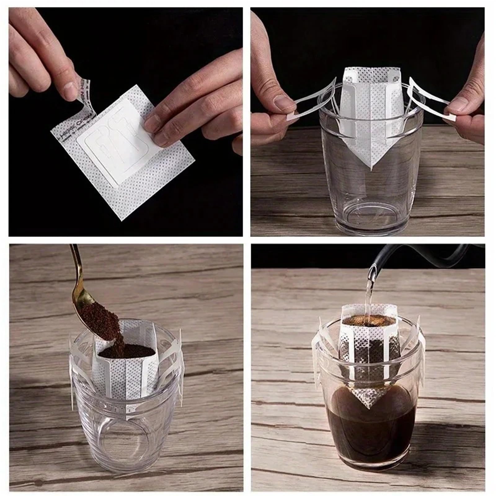 100/200/300 Stücke Kaffee Filter Papier Taschen Einweg Tropf Tasche Griff Hängen Ohr Espresso Kaffee Zubehör Tee Werkzeug(300Pcs)