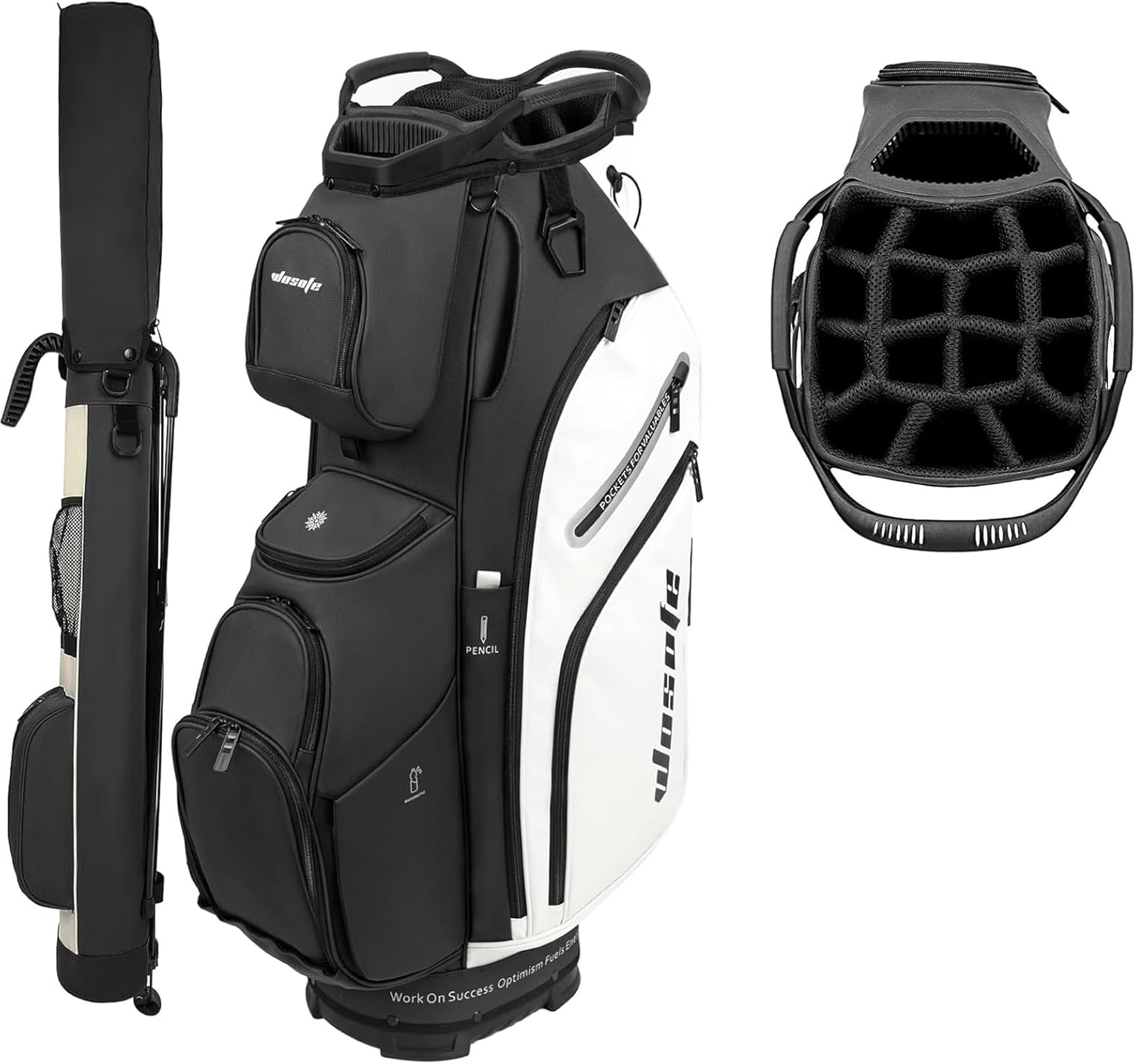 Golf Bag Combo: 14-Way Divider Golf Cart Bag with Rain Cover + Lightweight Portable Stand Bag, Multifunctional Storage & Durable Design for Golfers