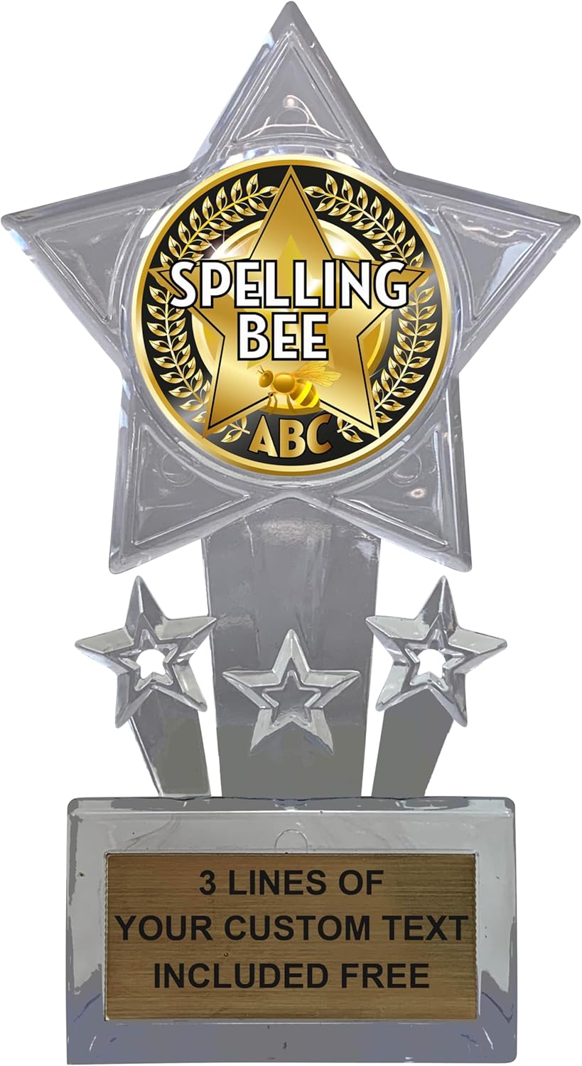 Express Medals Personalized Acrylic Spelling Bee Trophies Champion Awards Gift Prizes Trophy 1 PK EG200